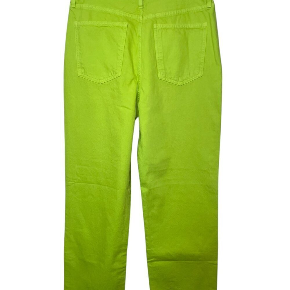 Mara Hoffman Georgina Denim Pants Lime Green Organic Cotton Size 8 NWT - Picture 3 of 6